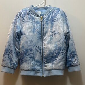 Disney Frozen II Kids Blue Snowflake Jacket Size 5/6